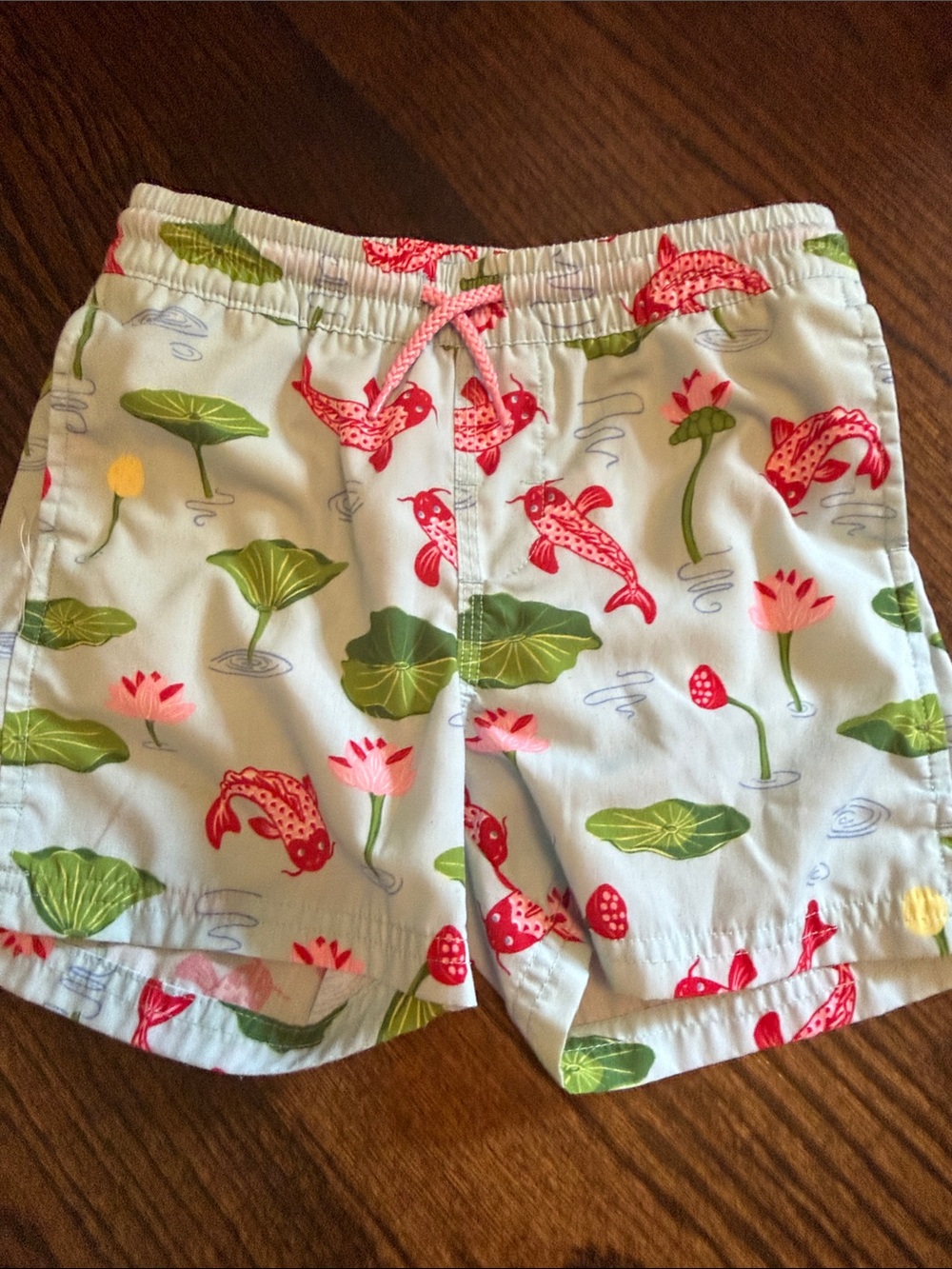 The Beaufort Bonnet Company Light Blue Swim Shorts with Pink Koi